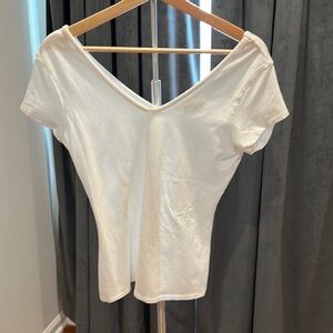 Vintage Y2K double v cap sleeve tee